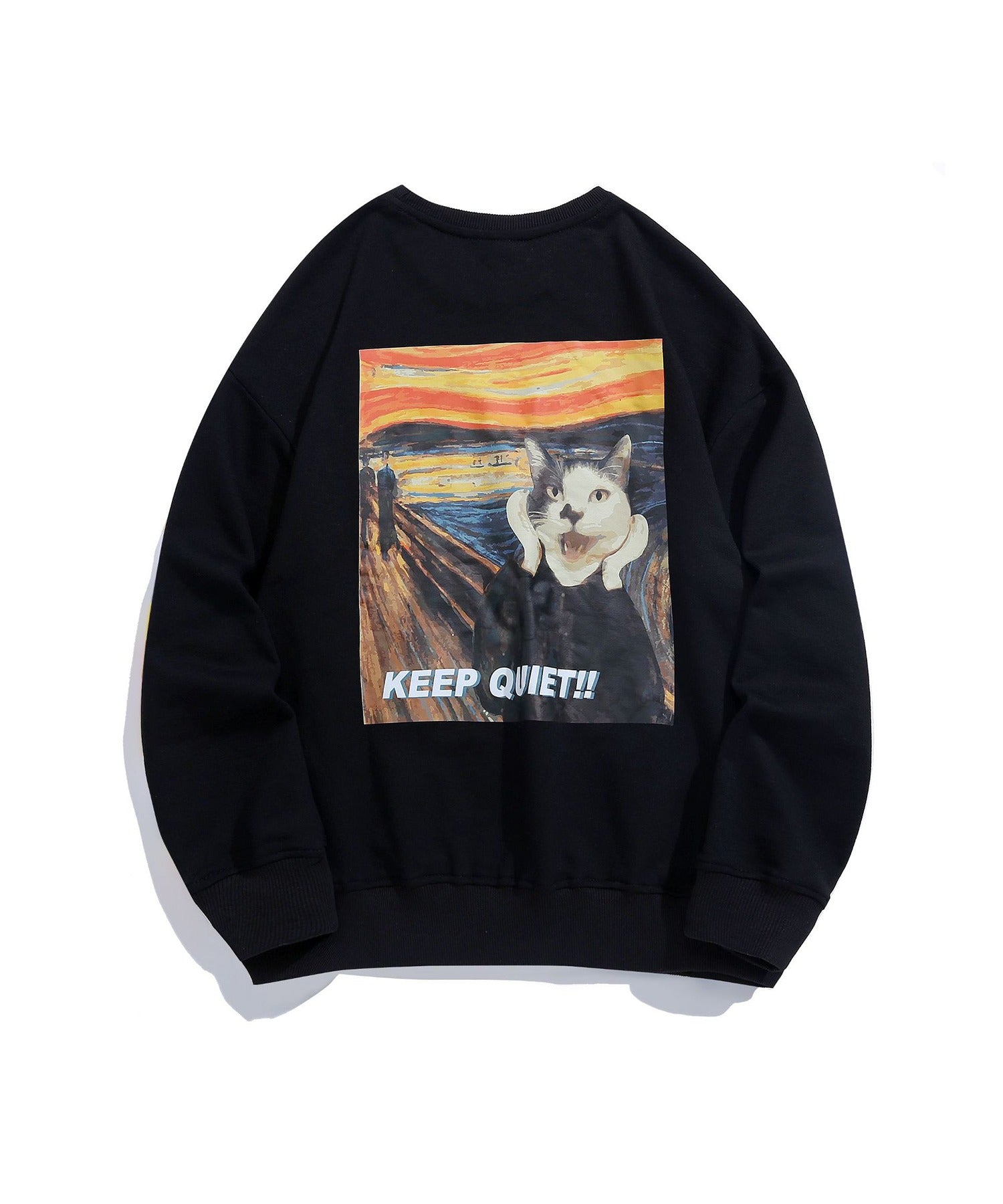 [HOOK -original-] Print sweatshirt featuring famous paintings from around the world on cats