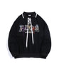 [HOOK -original-] Vintage style fringe embroidery lace-up polo collar sweatshirt
