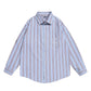 [HOOK -original-] Color scheme striped one point embroidery long sleeve shirt