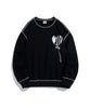 [HOOK -original-] Zebra pattern heart patch decorative stitch sweatshirt