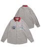 [HOOK -original-] Retro style cute dog embroidery check pattern long sleeve shirt