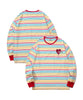 [HOOK -original-] Melting heart embroidery colorful border long sleeve t-shirt