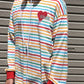 [HOOK -original-] Melting heart embroidery colorful border long sleeve t-shirt