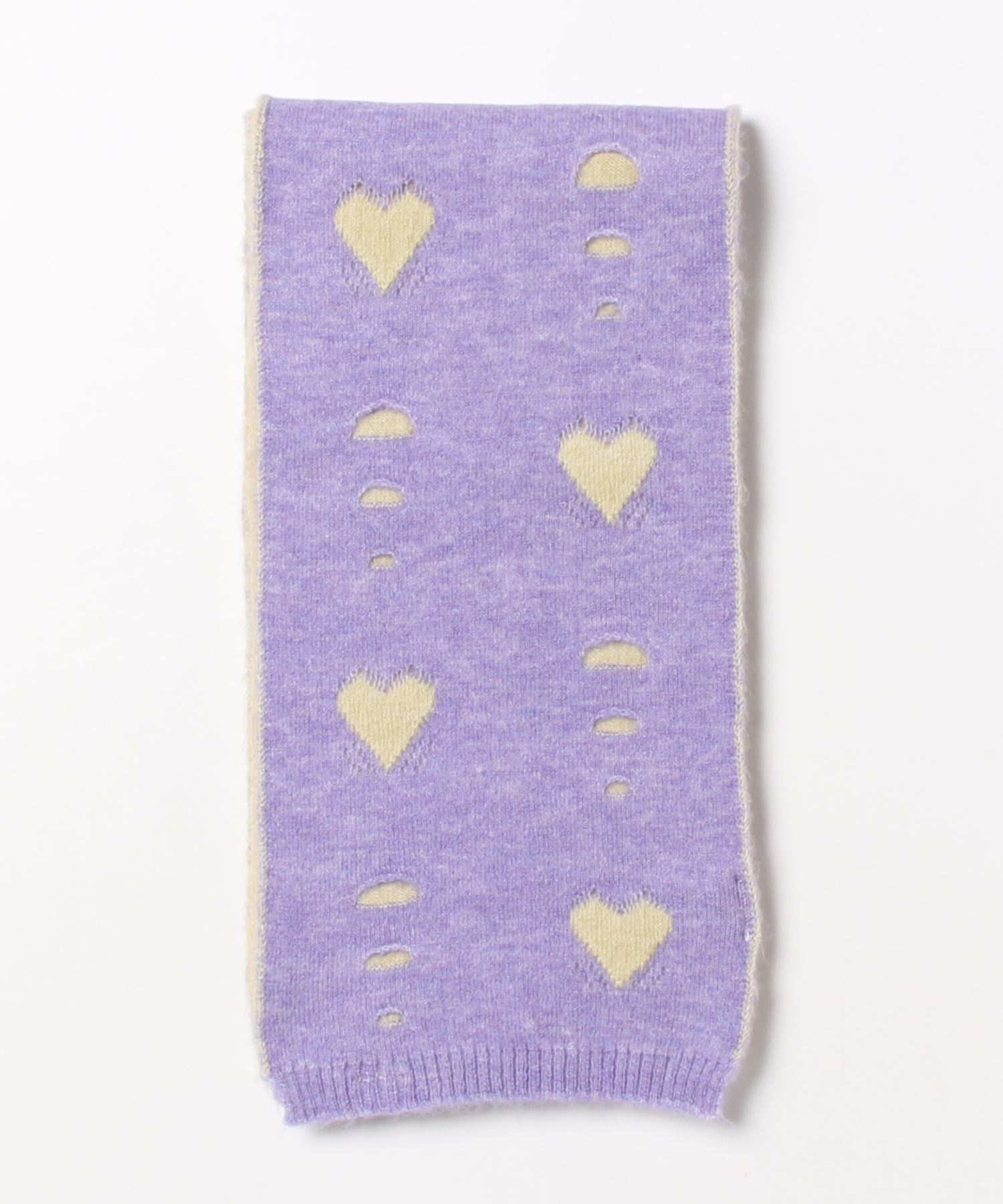 HOOK】ダメージ風ハート模様マフラー – 《公式》moremore（モアモア）