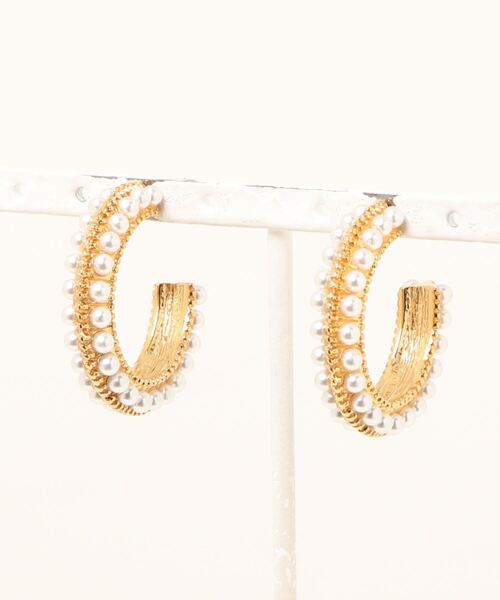 魅惑パールのフープピアス