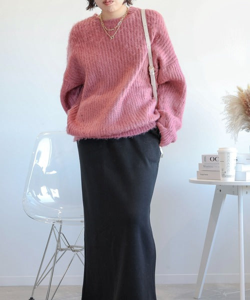 モヘアライクニットプルオーバー