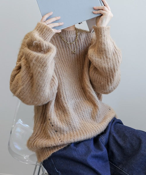 モヘアライクニットプルオーバー