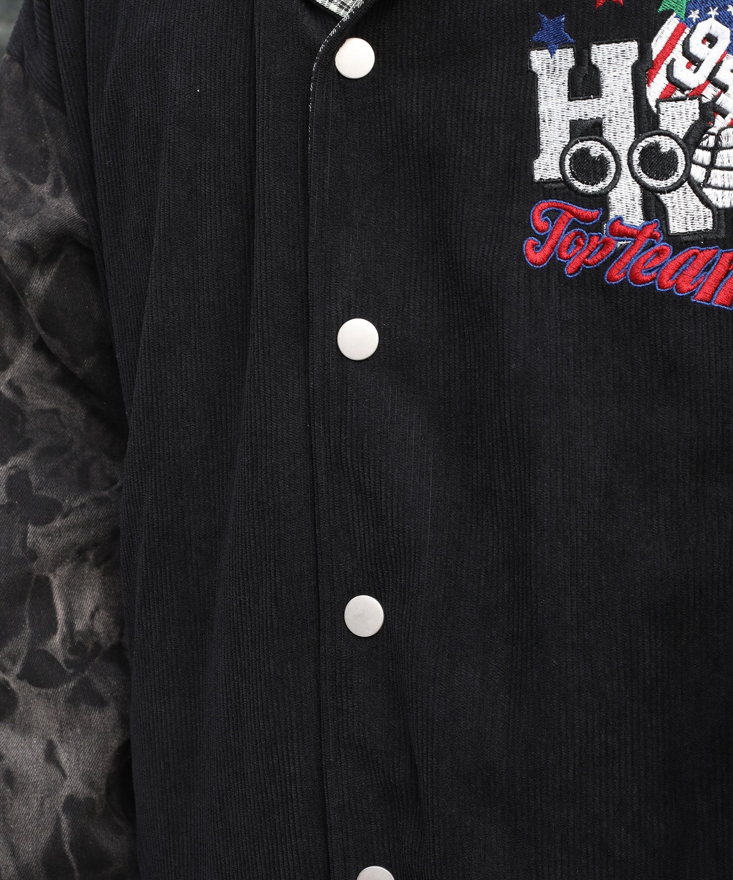 [HOOK -original-] American casual garage embroidery reversible corduroy check jacket