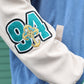[HOOK -original-] Pop print reversible corduroy check patch embroidered stadium jacket