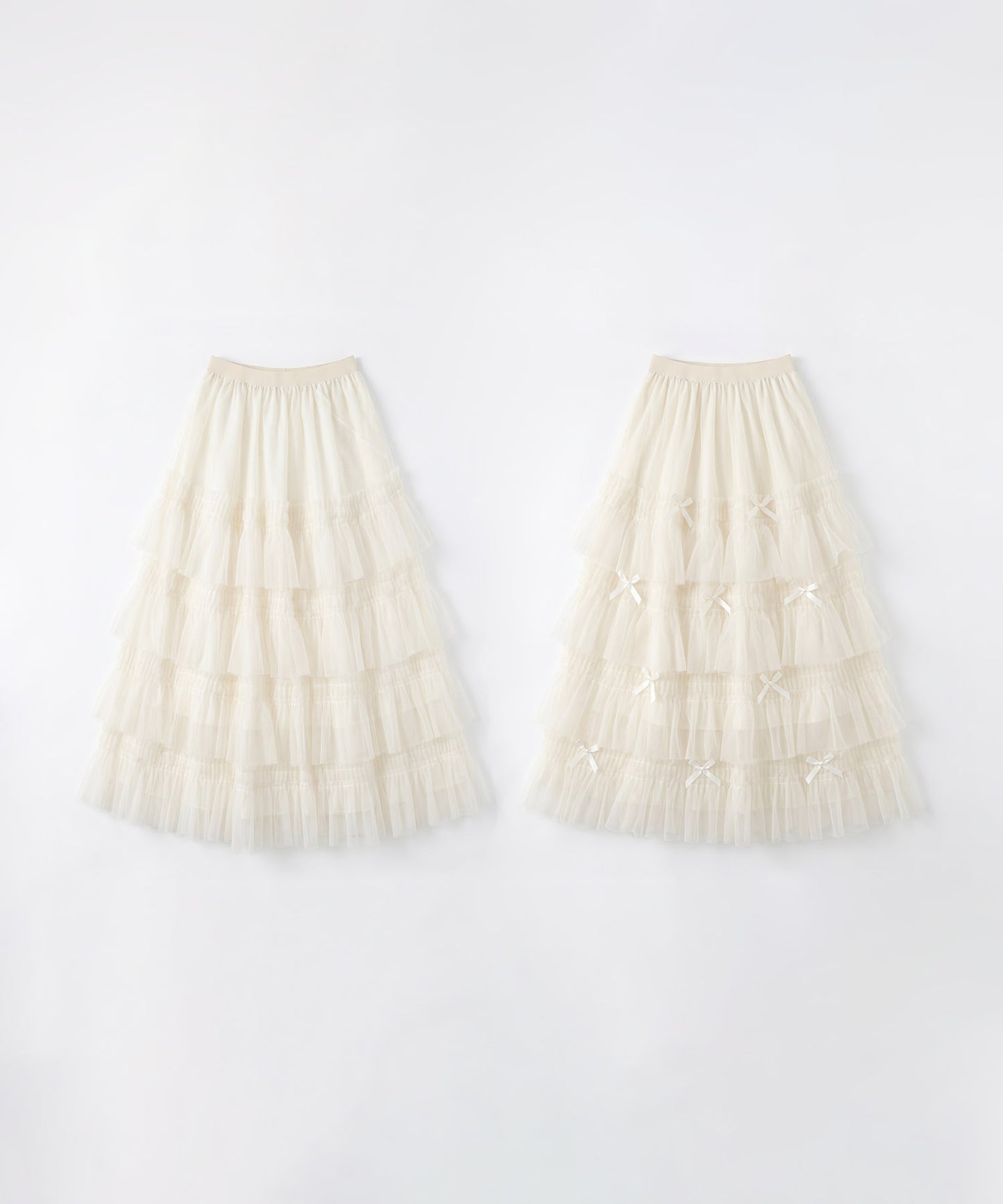 HOOK for girls リボン付きふわふわフリルロングスカート