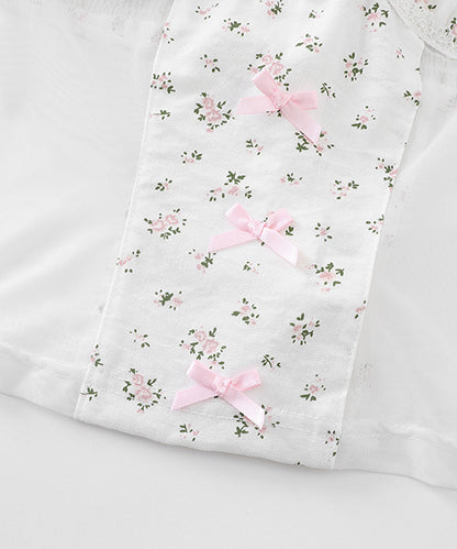 HOOK for girls　サイドシアー小花柄コルセットライクキャミソール