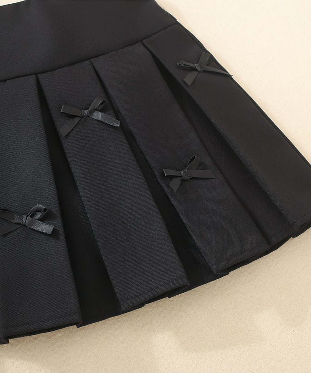 【aimoha-KIDS-】リボンプリーツスカート