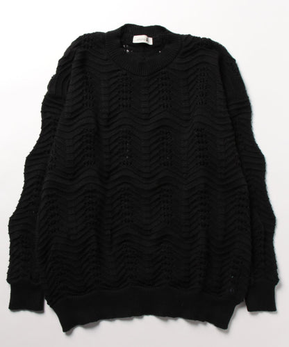 【aimoha Men's】CREW NECK POINTELLE KNIT ポワントール編みニット