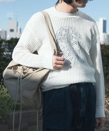 【aimoha Men's】MESH KNIT PULLOVER メッシュニット プルオーバー