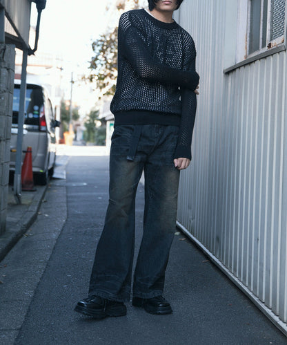 【aimoha Men's】MESH KNIT PULLOVER メッシュニット プルオーバー