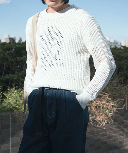 【aimoha Men's】MESH KNIT PULLOVER メッシュニット プルオーバー