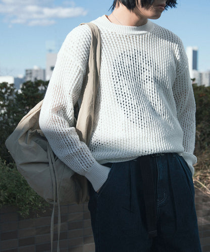 【aimoha Men's】MESH KNIT PULLOVER メッシュニット プルオーバー