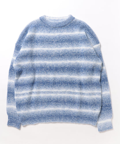 【aimoha Men's】GRADIENT BORDER KNIT グラデーション ボーダーニット