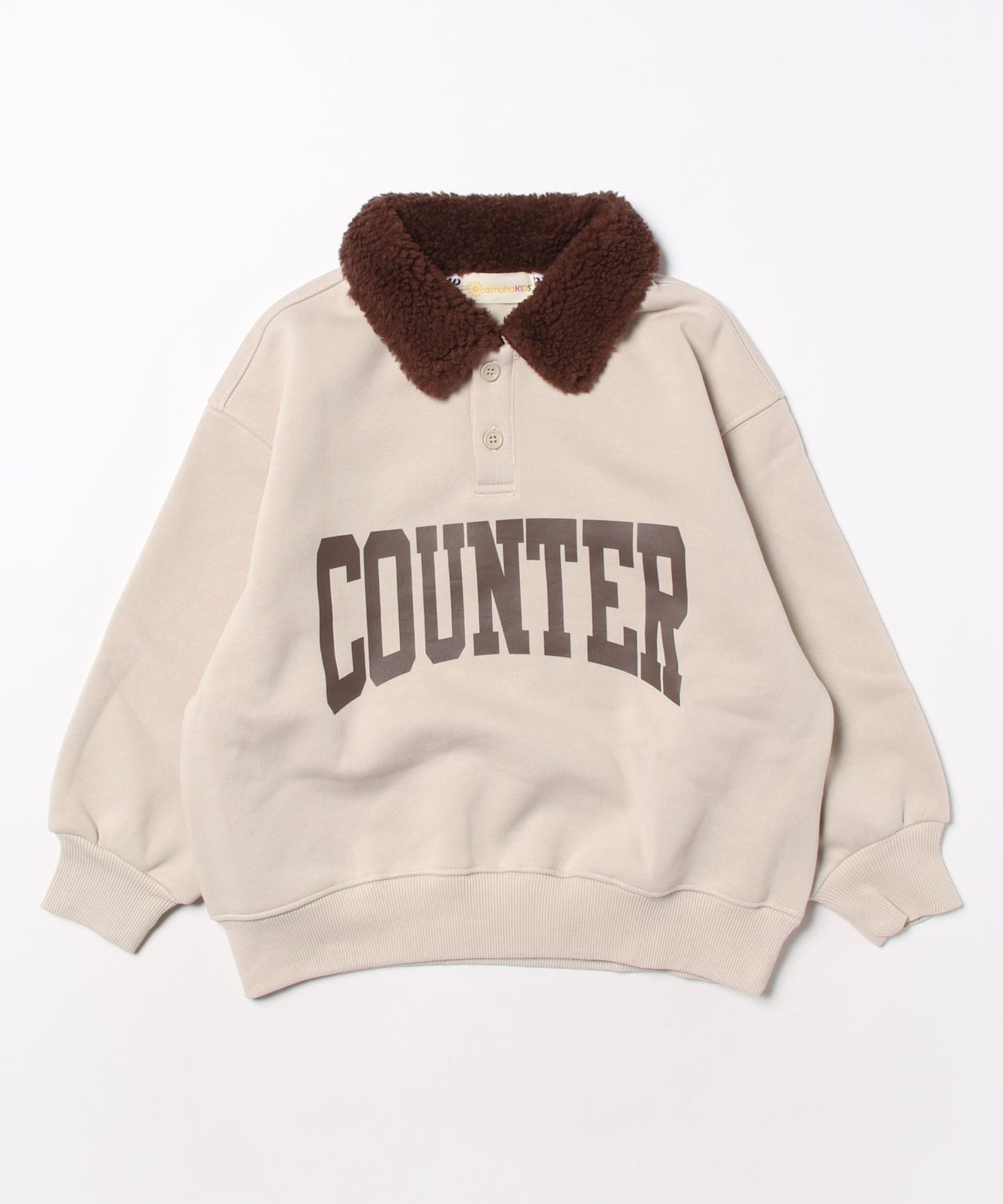 【aimoha-KIDS-】韓国子供服 英文字POLO襟スウェット