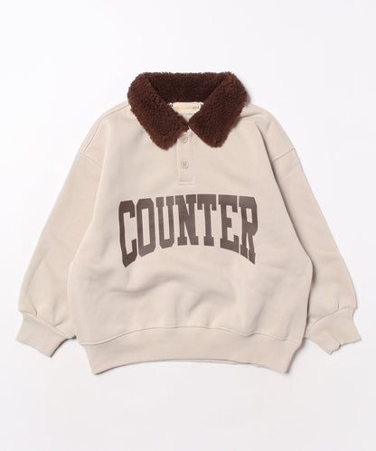 【aimoha-KIDS-】韓国子供服 英文字POLO襟スウェット