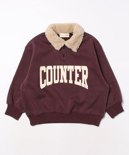 【aimoha-KIDS-】韓国子供服 英文字POLO襟スウェット