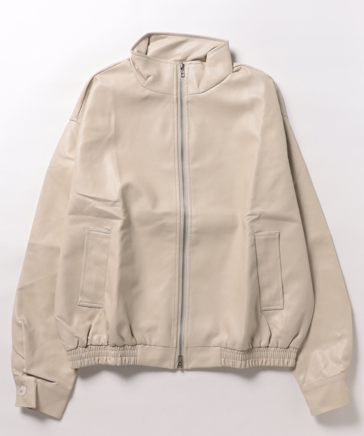 【aimoha Men's】STAND NECK PU BLOUSON スタンドネックブルゾン