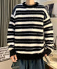 【aimoha Men's】BORDER FRINGE KNIT