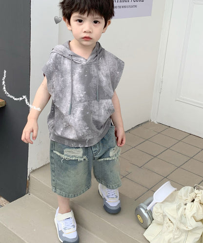 【aimoha-KIDS-】子供服　ポケット付きパーカーベスト