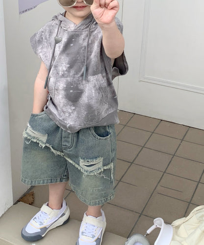 【aimoha-KIDS-】子供服　ポケット付きパーカーベスト