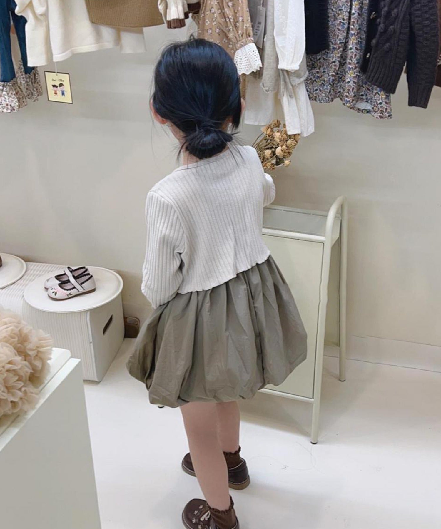 【aimoha-KIDS-】子供服 カーディガン＋ワンピース2点セット