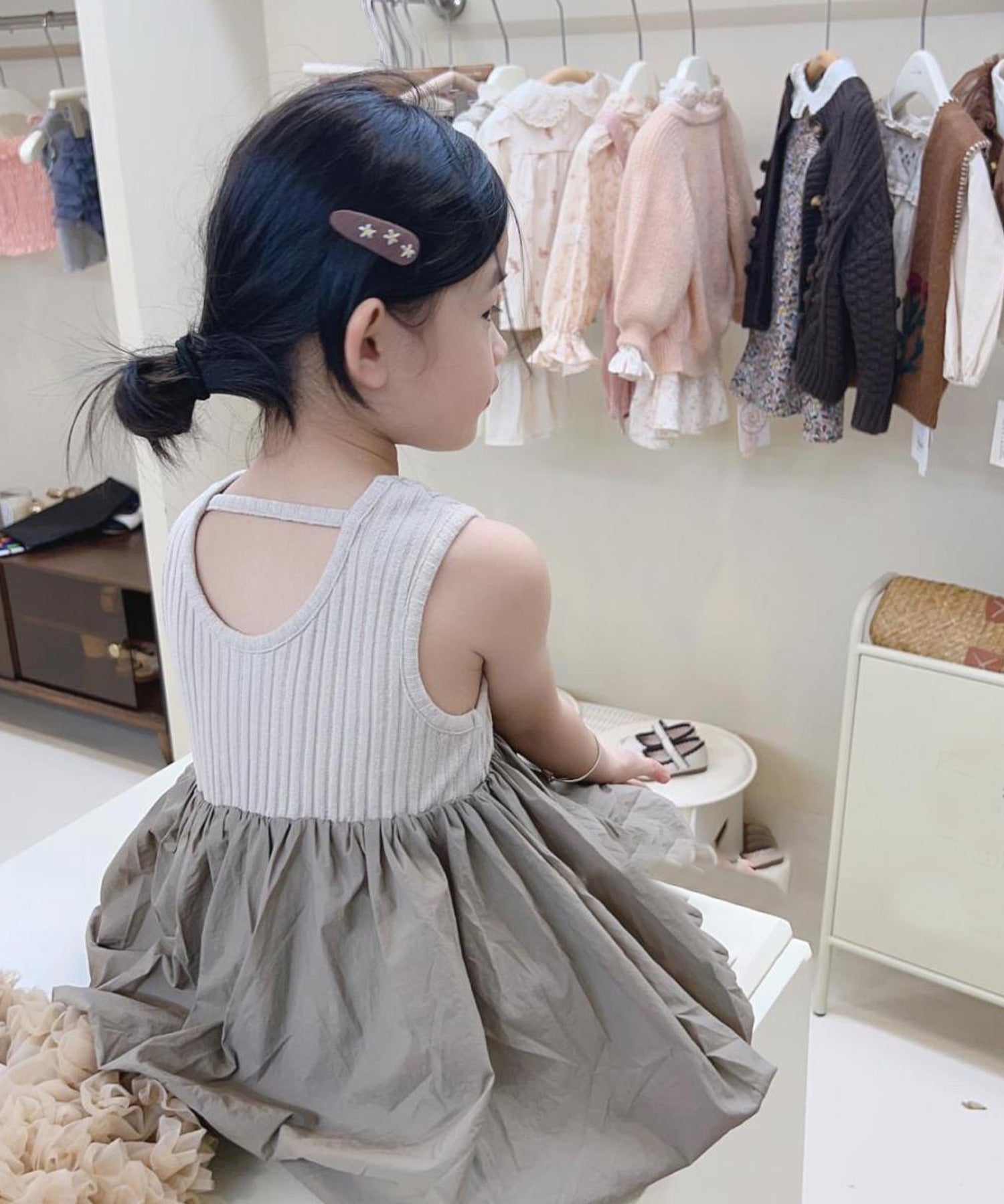 【aimoha-KIDS-】子供服 カーディガン＋ワンピース2点セット