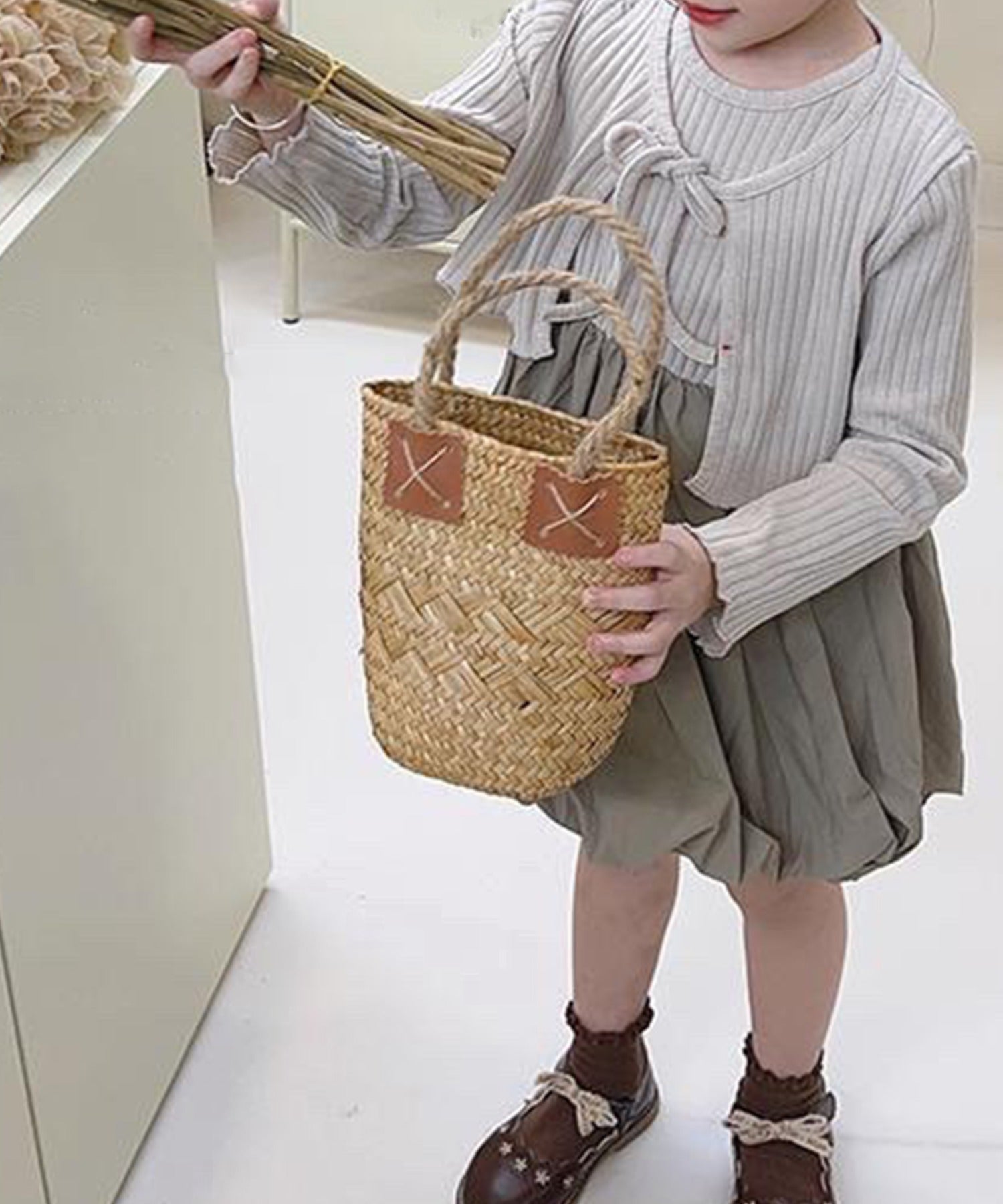 【aimoha-KIDS-】子供服 カーディガン＋ワンピース2点セット