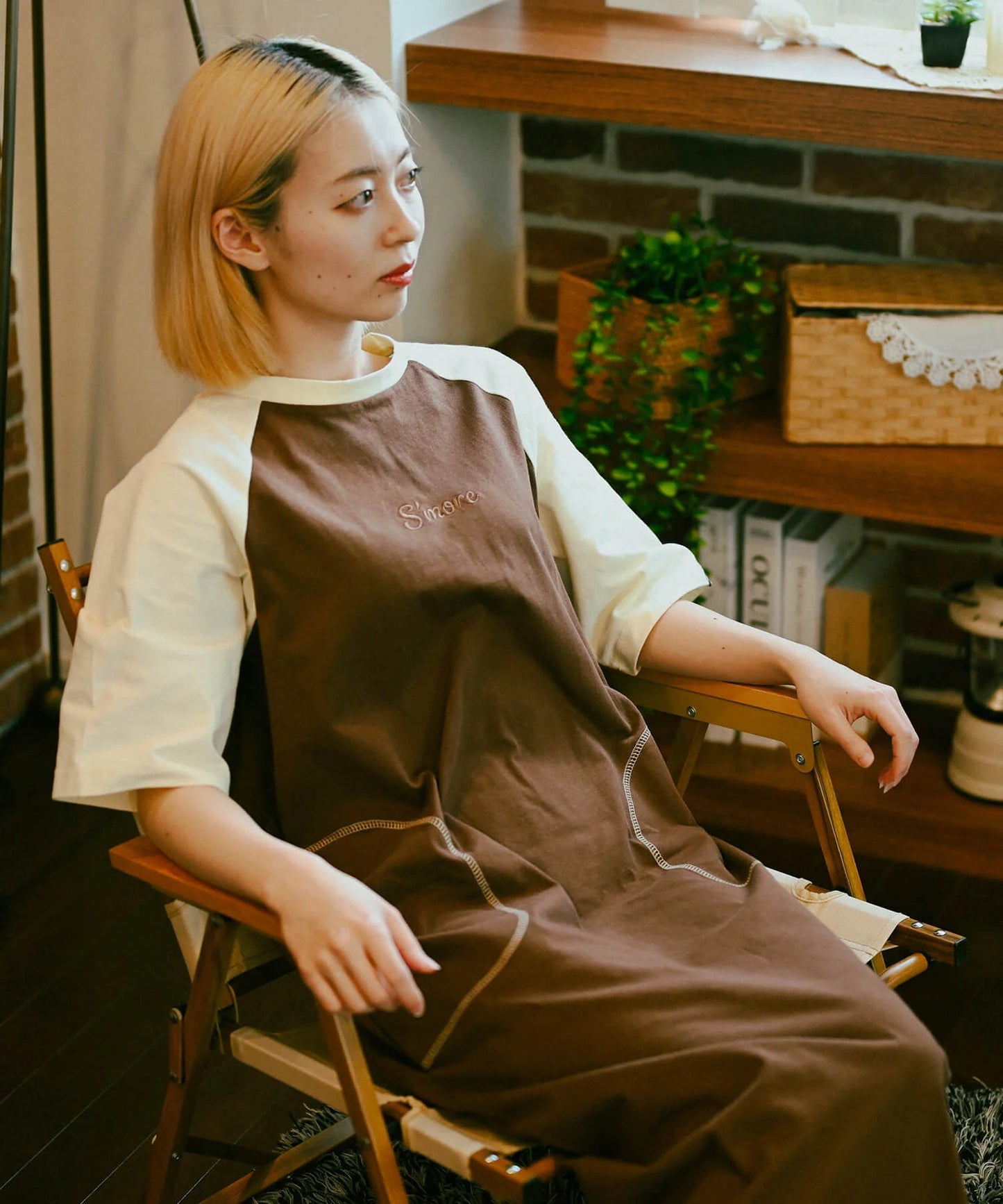 S'more/Bicolor T-shirt dress バイカラーワンピース