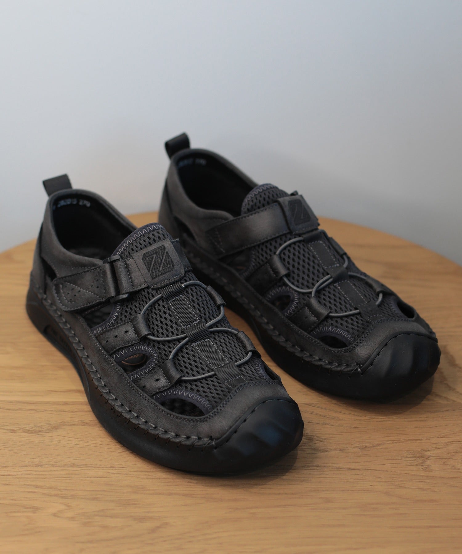【shoes365】メッシュ＆レザー　アウトドアサンダル