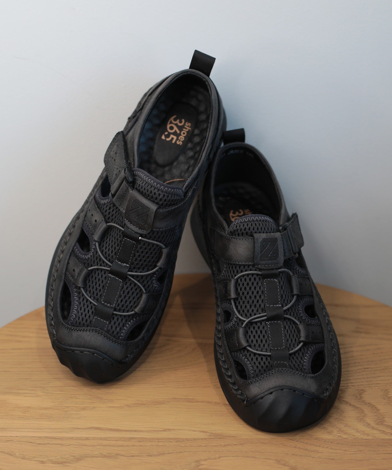 【shoes365】メッシュ＆レザー　アウトドアサンダル