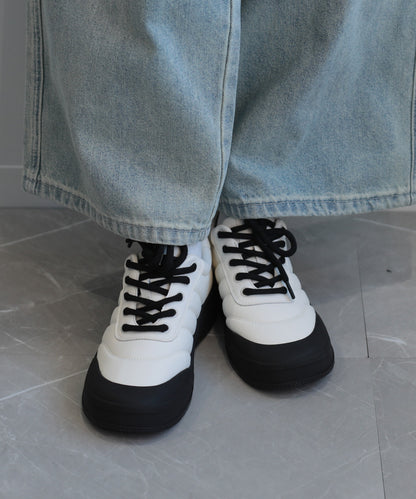 【shoes365】ステッチ飾り　厚底スニーカー
