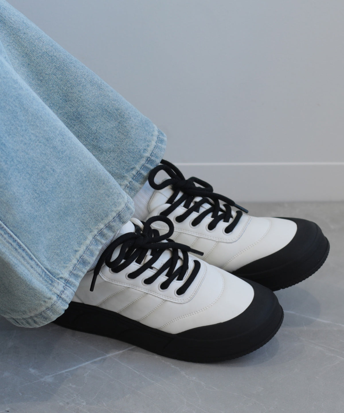 【shoes365】ステッチ飾り　厚底スニーカー