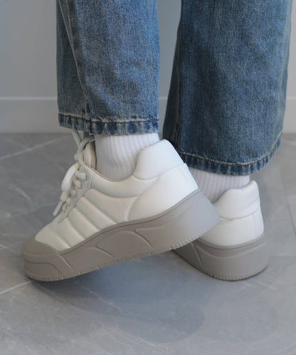 【shoes365】ステッチ飾り　厚底スニーカー