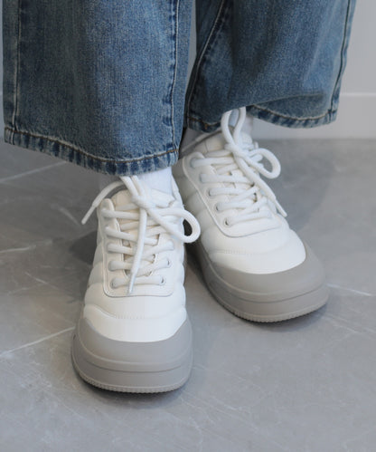 【shoes365】ステッチ飾り　厚底スニーカー