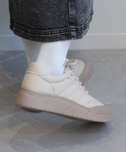 【shoes365】ステッチ飾り　厚底スニーカー