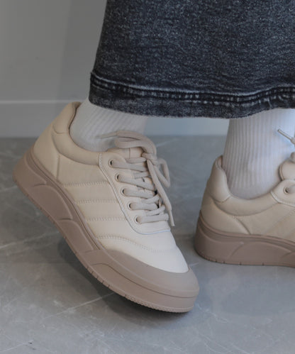 【shoes365】ステッチ飾り　厚底スニーカー