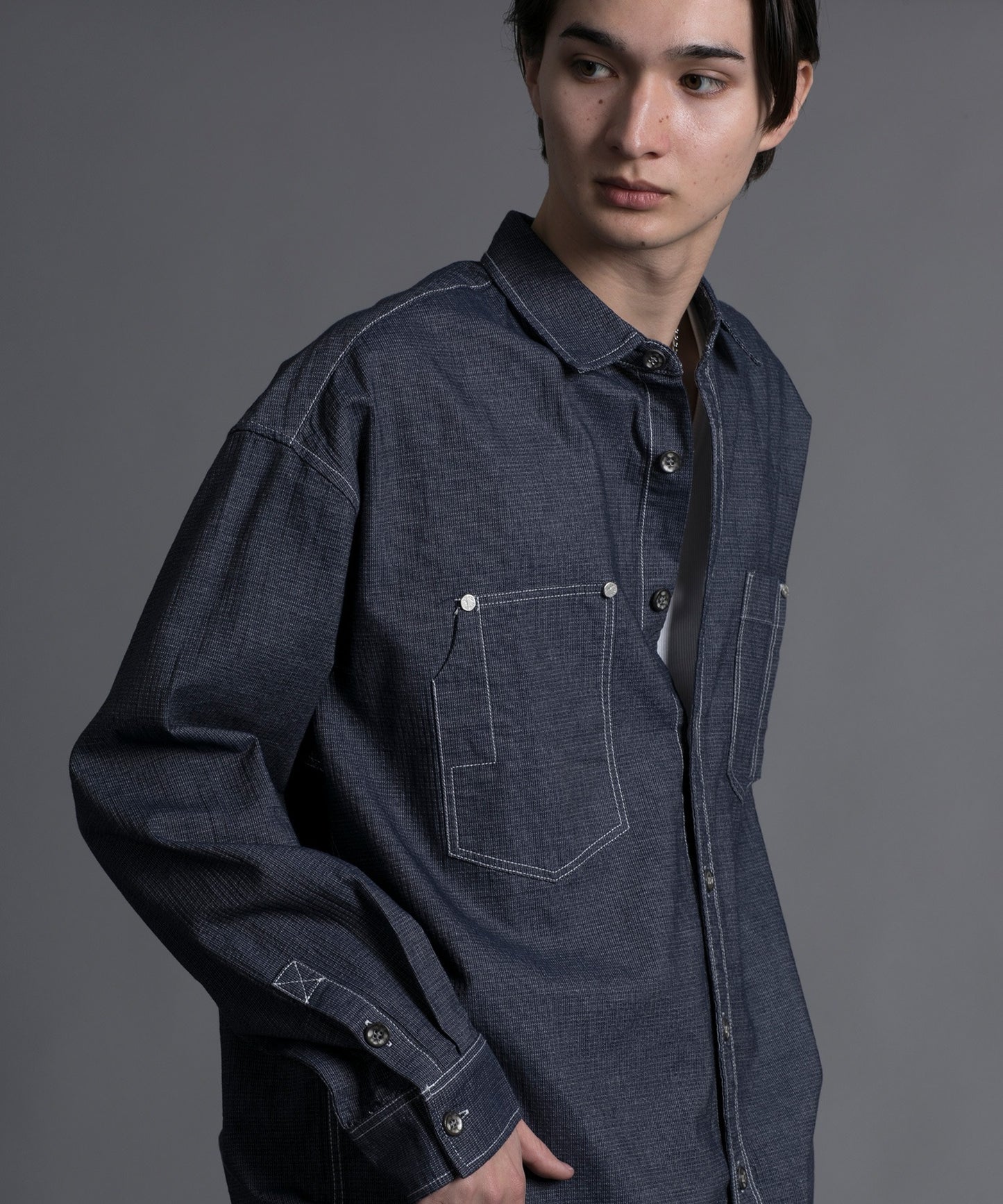 【aimoha neo】 MULTI POCKET DENIM SHIRT