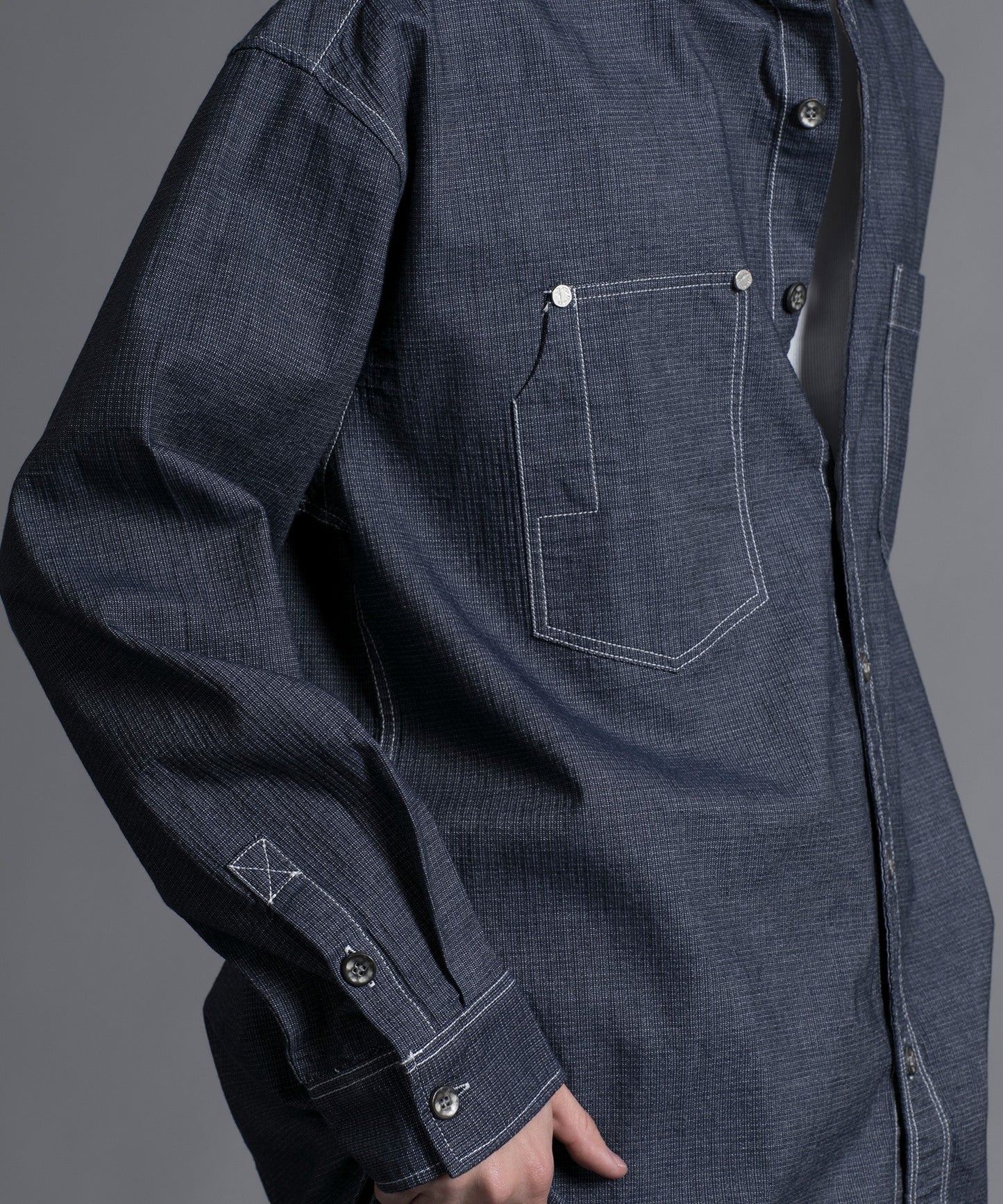 【aimoha neo】 MULTI POCKET DENIM SHIRT