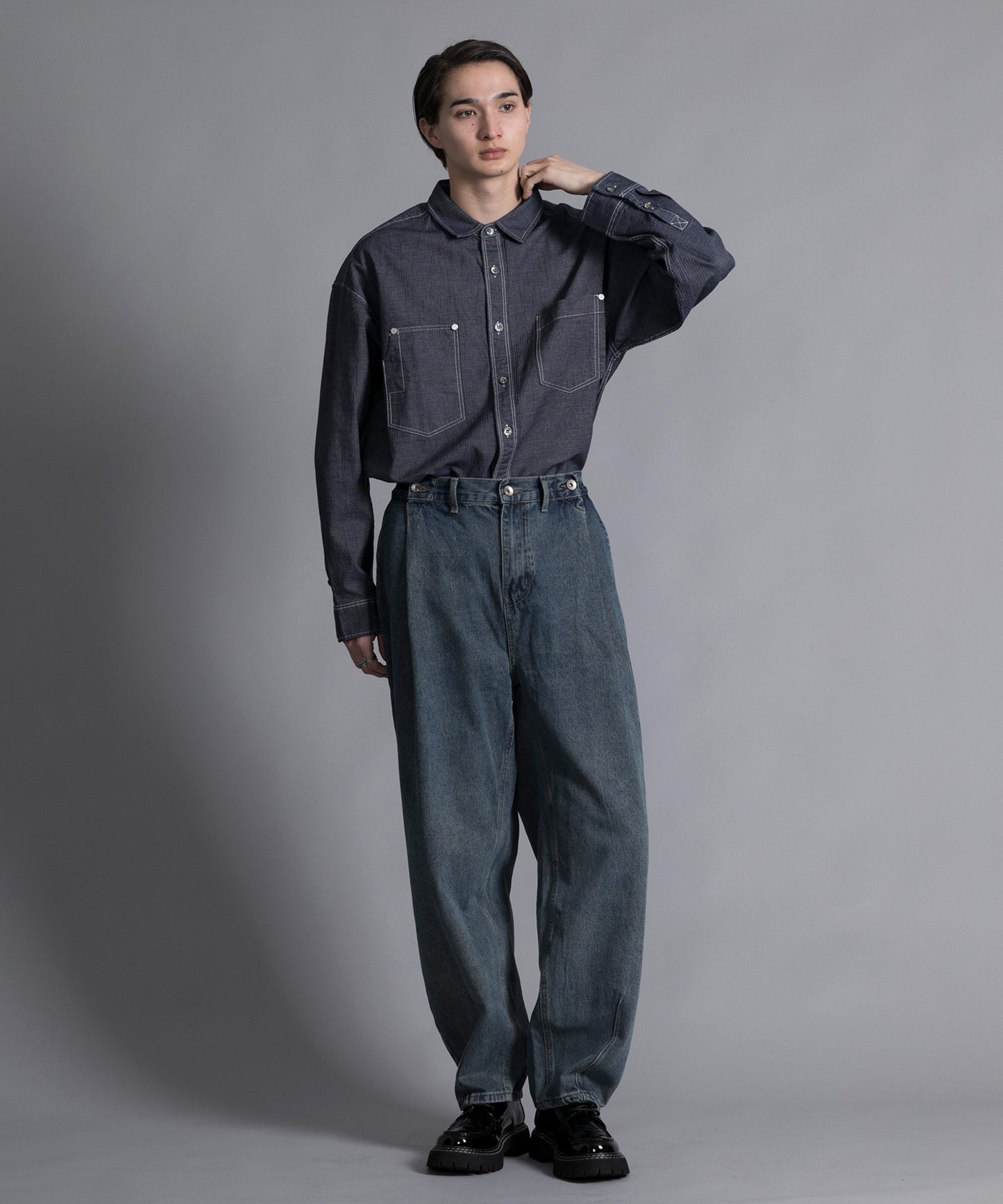 【aimoha neo】 MULTI POCKET DENIM SHIRT