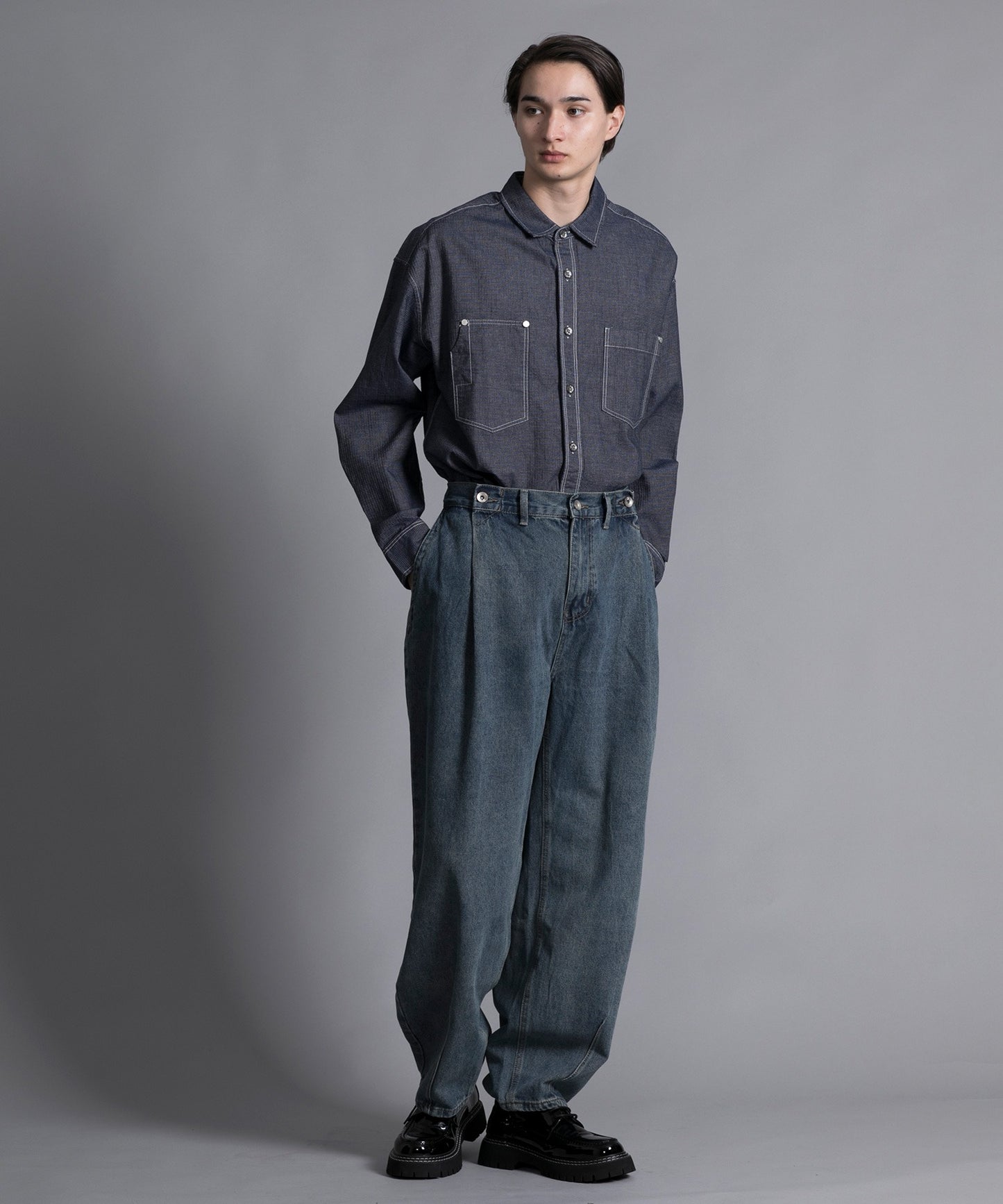 【aimoha neo】 MULTI POCKET DENIM SHIRT