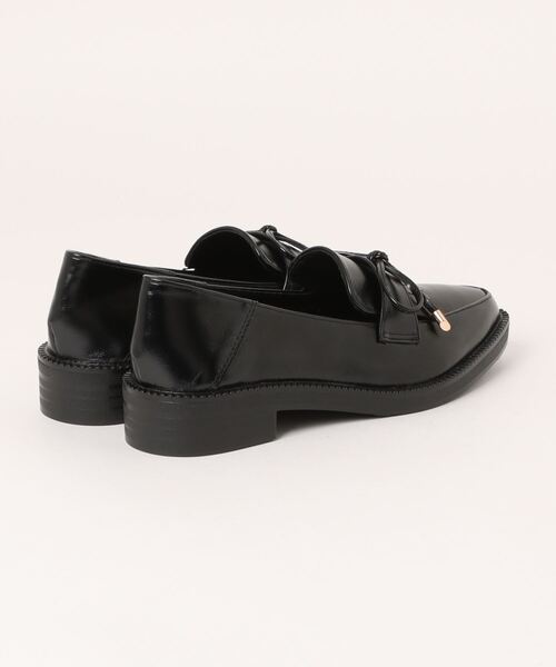 【shoes365】ポインテッド トゥ厚底キルトローファー