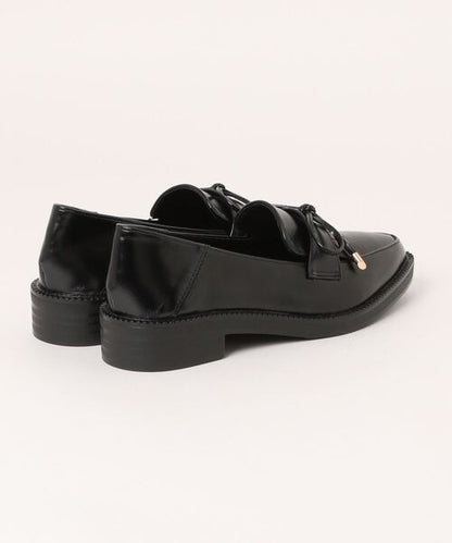 【shoes365】ポインテッド トゥ厚底キルトローファー