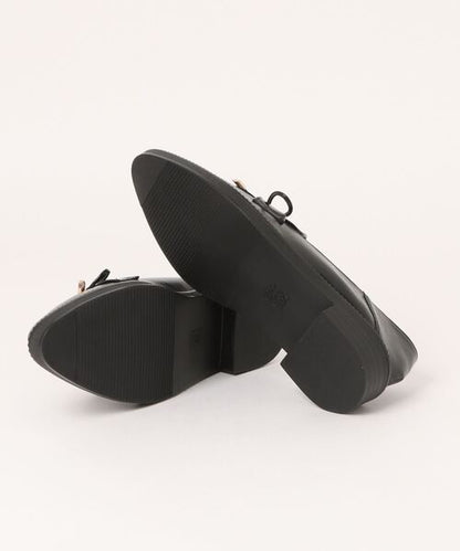 【shoes365】ポインテッド トゥ厚底キルトローファー