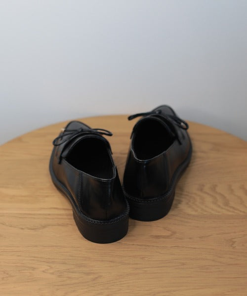 【shoes365】ポインテッド トゥ厚底キルトローファー