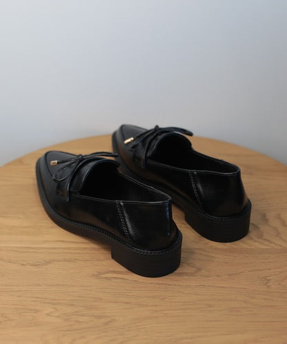 【shoes365】ポインテッド トゥ厚底キルトローファー